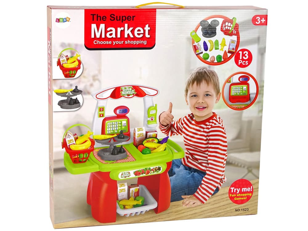 Set Supermarket LEAN TOYS: Košarica, Vaga, Izdelki 3