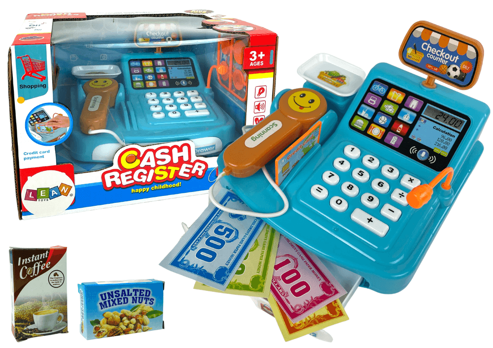 Otroška Blagajna LEAN TOYS z Vago in Skenirnikom na Baterije
