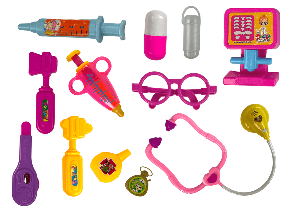 Set Malega Zdravnika LEAN TOYS: Roza Kovček s Stetoskopom 3