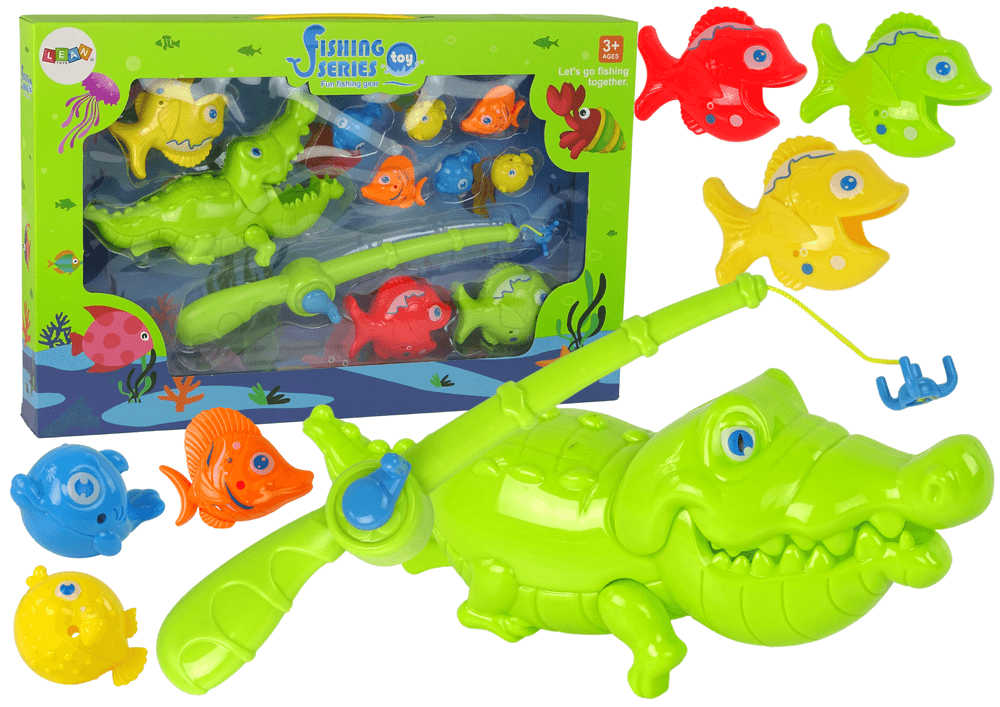 Igra Ribolov LEAN TOYS: Ribe, Vrvica, Krokodil in Vrvica