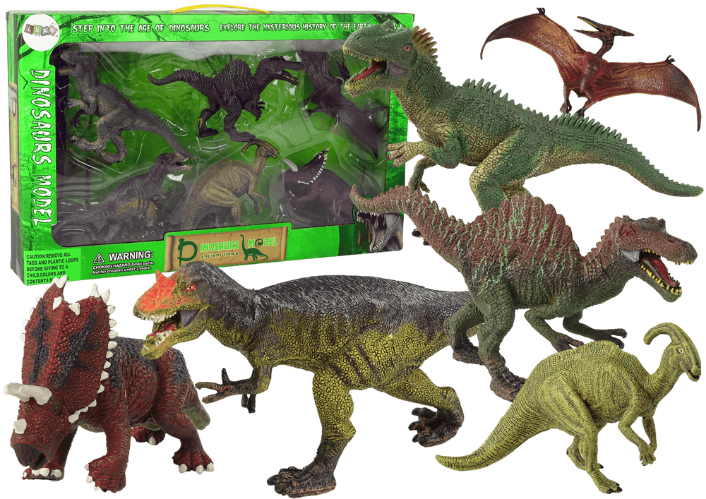 Velik Set Dinozavrov LEAN TOYS: 6 Figuric Prehistoričnih Zveri