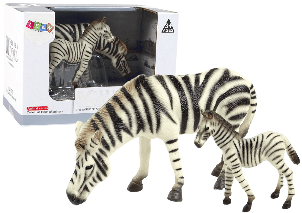 Set 2 figuric Zebra z mladičem - Živali sveta (LEAN TOYS)