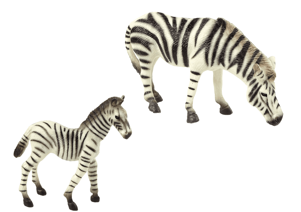 Set 2 figuric Zebra z mladičem - Živali sveta (LEAN TOYS) 2
