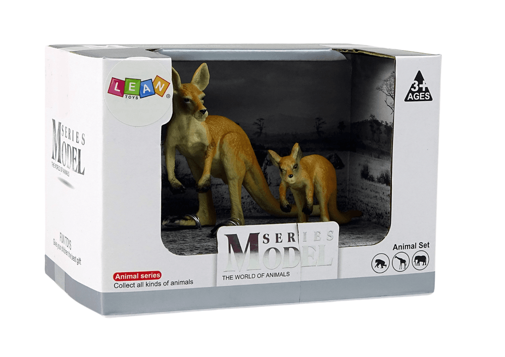 Set 2 figuric Kangur z mladičem - Živali sveta (LEAN TOYS) 3
