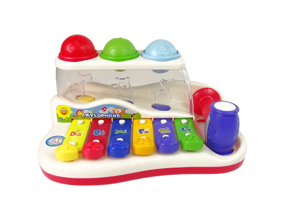 Glasbena igračka: ksilofon z mlatičem in kroglicami, za malčke, LEAN TOYS 6