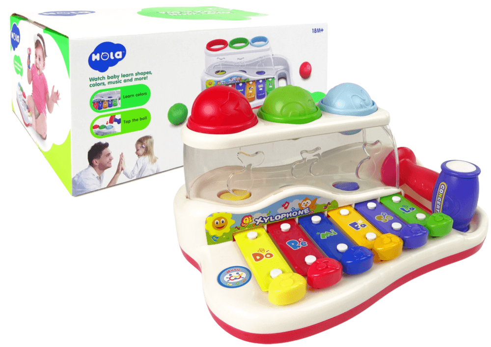 Glasbena igračka: ksilofon z mlatičem in kroglicami, za malčke, LEAN TOYS