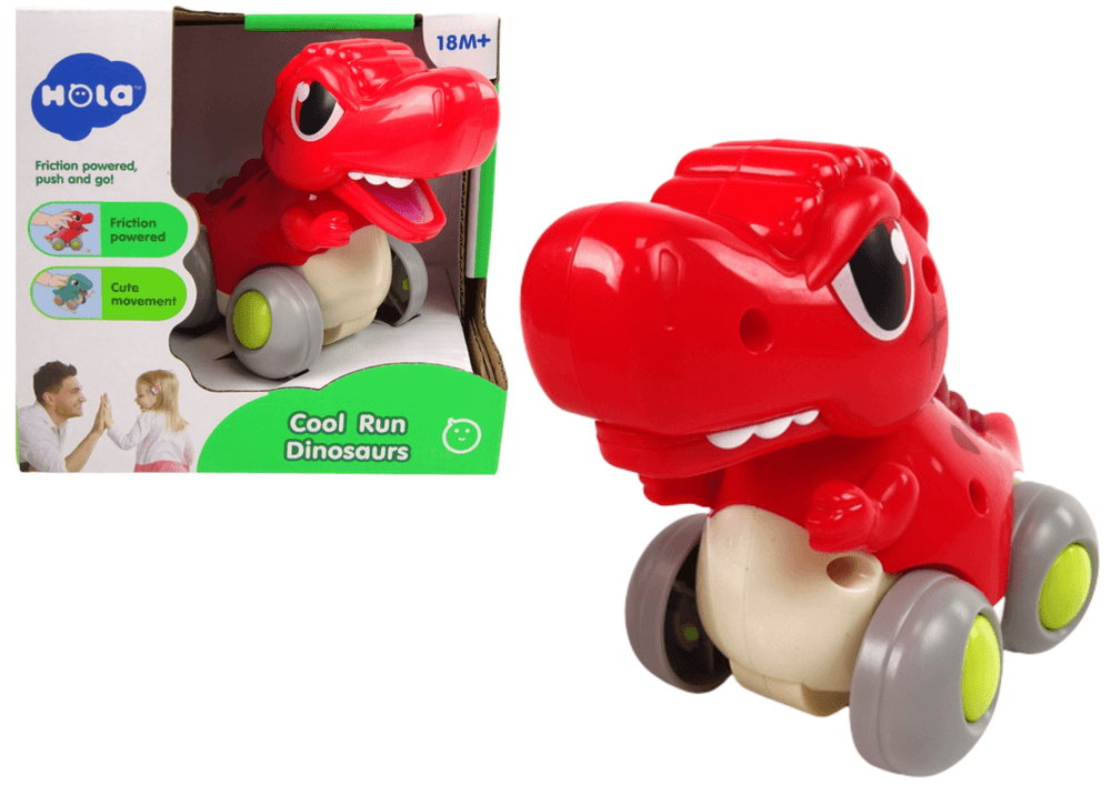 Dinozaver na kolesih, T-Rex rdeč, figurica, LEAN TOYS