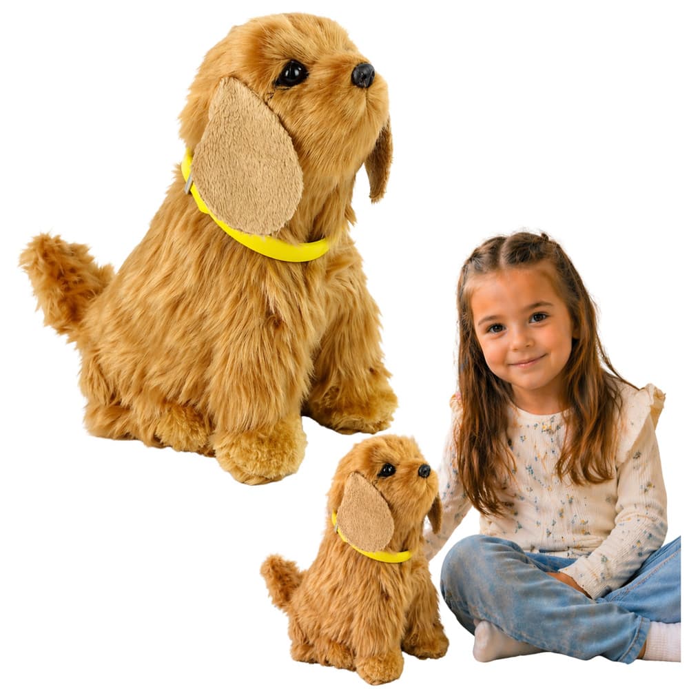 Interaktivni plišasti kuža Cocker Spaniel LEAN TOYS, rjav, laja in maha z repom