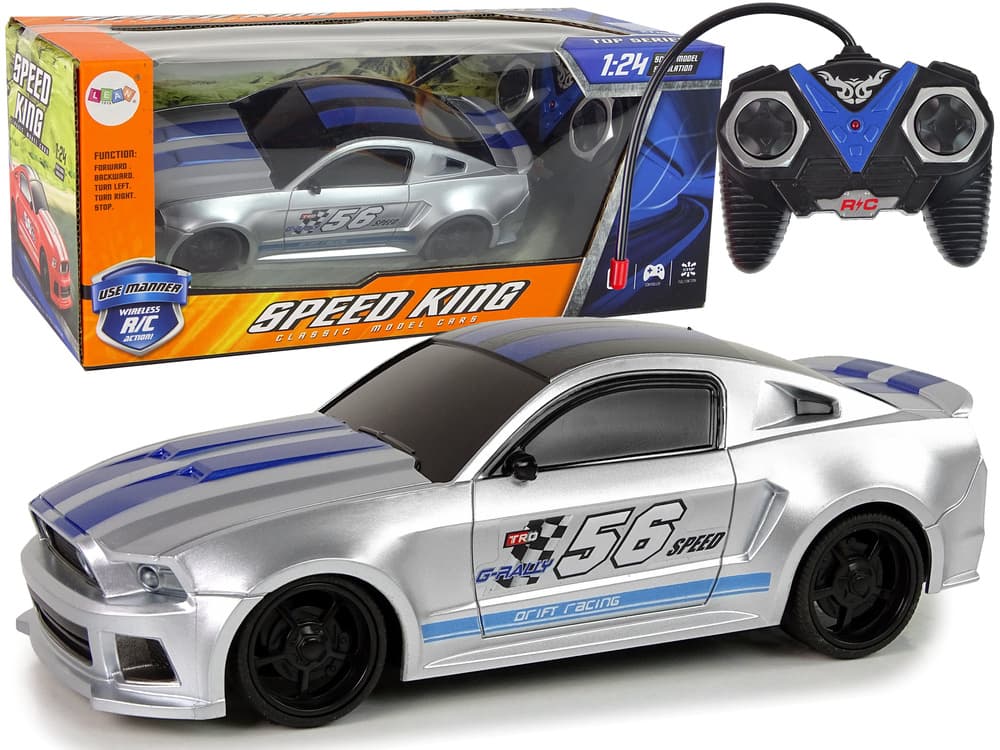Športni avto na daljinsko vodenje LEAN TOYS, srebrn, 1:24