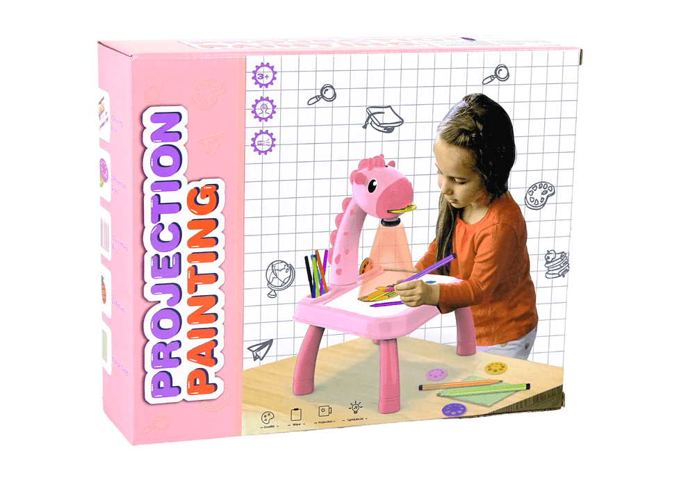 Projektor za risanje LEAN TOYS 'Dinozaver' (roza) s 24 predlogami 5
