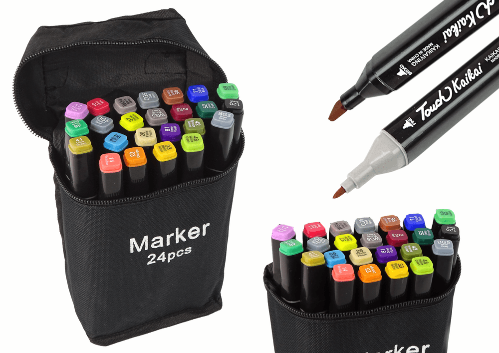 Set 24 dvostranskih alkoholnih markerjev LEAN TOYS Pro Touch + torba