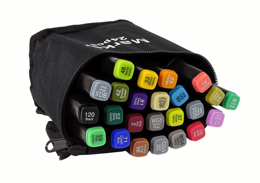 Set 24 dvostranskih alkoholnih markerjev LEAN TOYS Pro Touch + torba 3