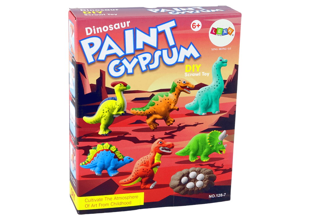 LEAN TOYS Komplet za ustvarjanje: Odlitki iz mavca, barve, dinozavri 4