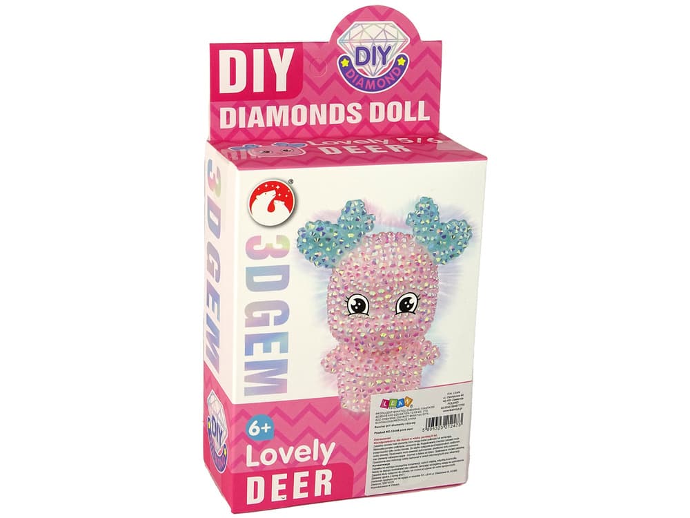 LEAN TOYS 3D diamantni obesek: Jelenček z bleščicami (roza) 4