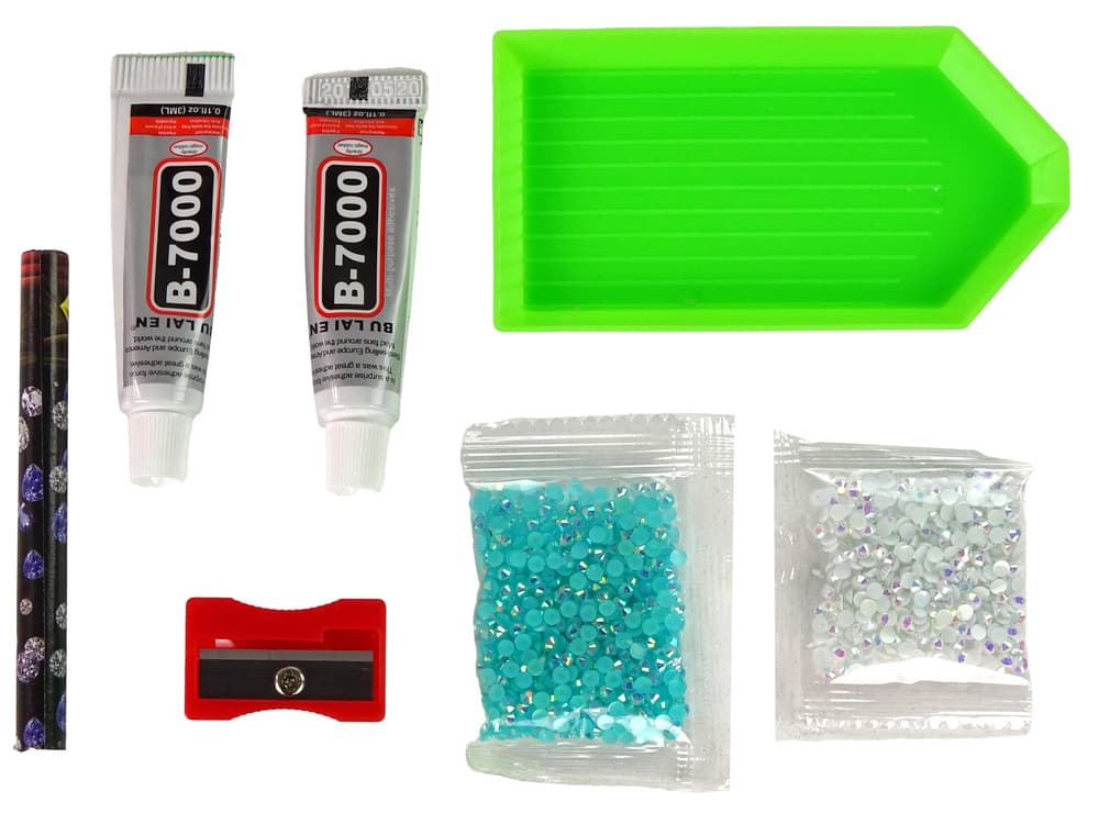 LEAN TOYS 3D diamantni obesek: Jelenček z bleščicami (modra) 2