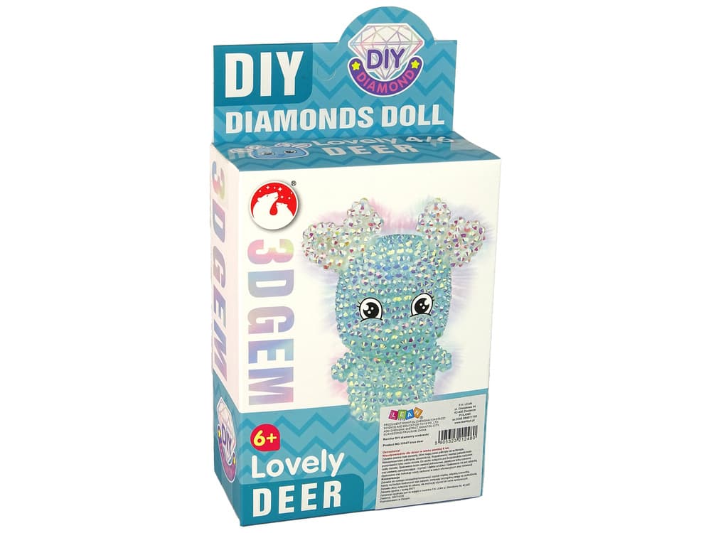 LEAN TOYS 3D diamantni obesek: Jelenček z bleščicami (modra) 4