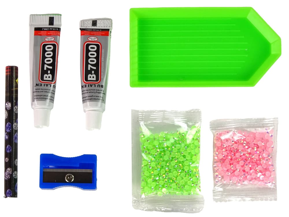 LEAN TOYS 3D diamantni obesek: Jelenček z bleščicami (zelena)