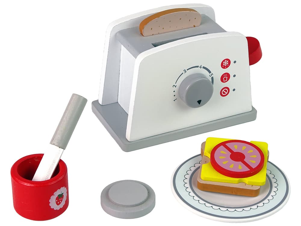 LEAN TOYS Leseni toaster z dodatki 2