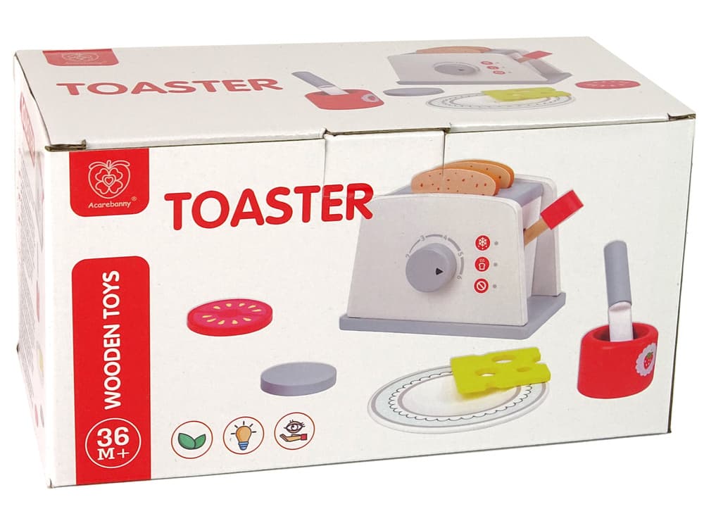 LEAN TOYS Leseni toaster z dodatki 4