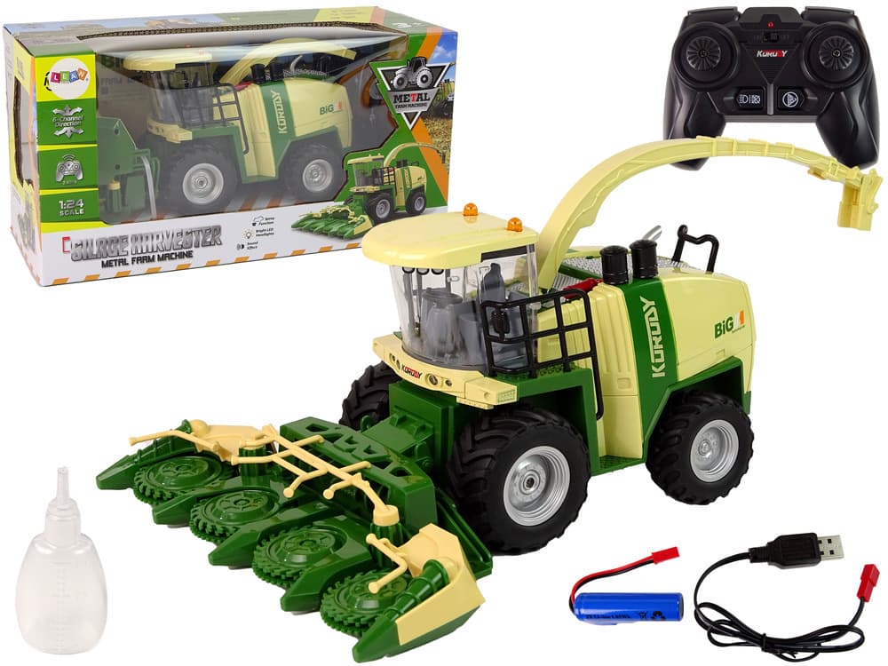 LEAN TOYS Daljinsko voden kombajn, 1:24, z lučmi, zvokom in dimom