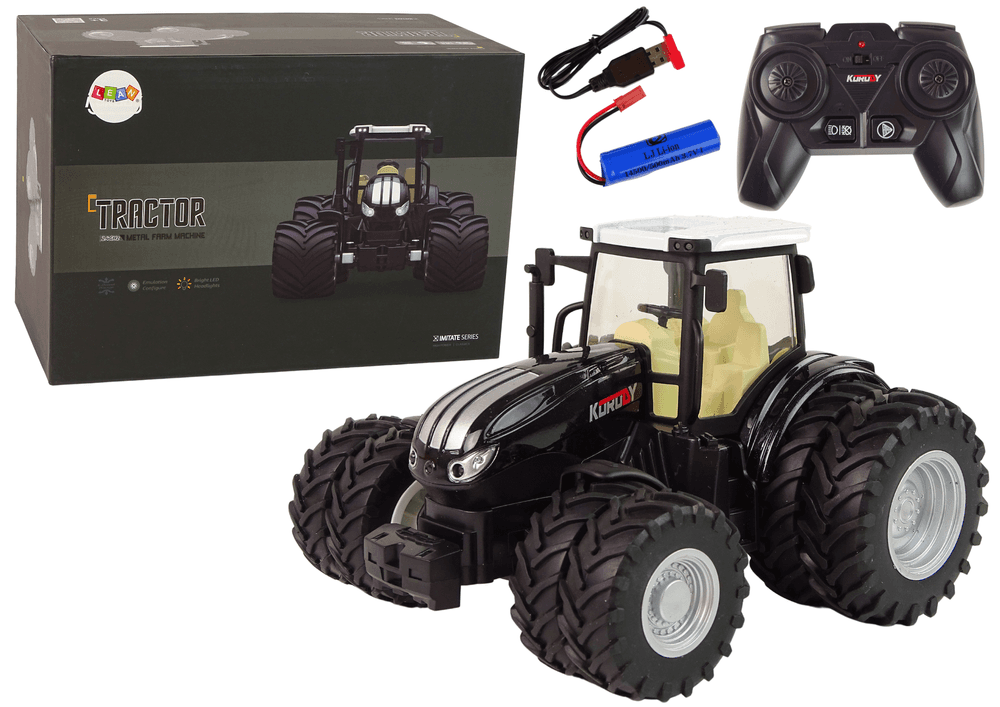Daljinsko voden traktor LEAN TOYS, črn, 2.4G, kovinski