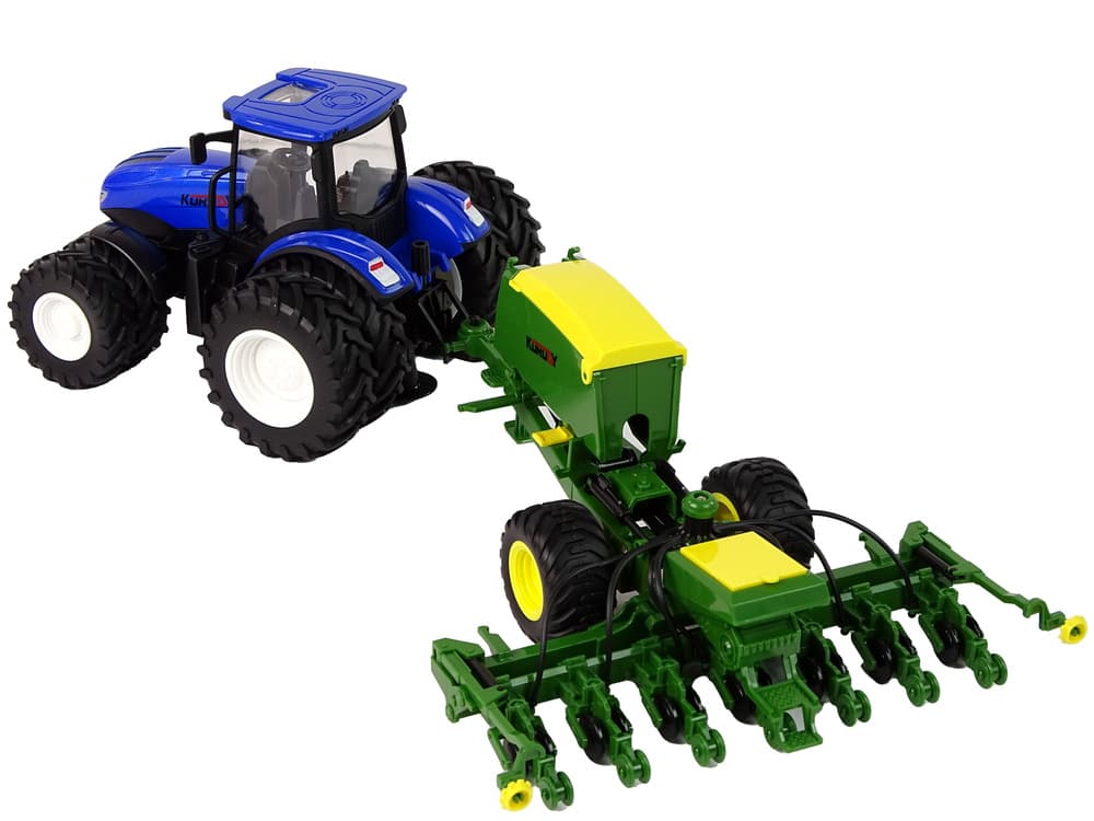 Daljinsko voden traktor LEAN TOYS z balirko, modri, RC 1:24 4