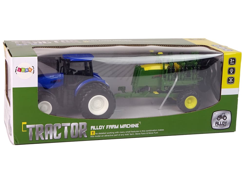 Daljinsko voden traktor LEAN TOYS z balirko, modri, RC 1:24 6