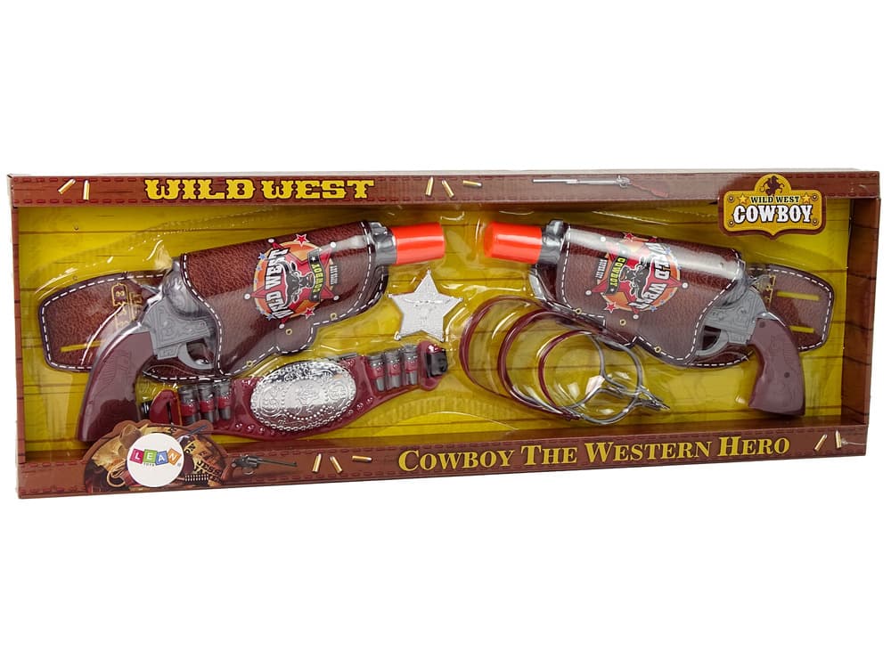 Kovbojski set LEAN TOYS: 2 pištoli, pas, ostroge 4