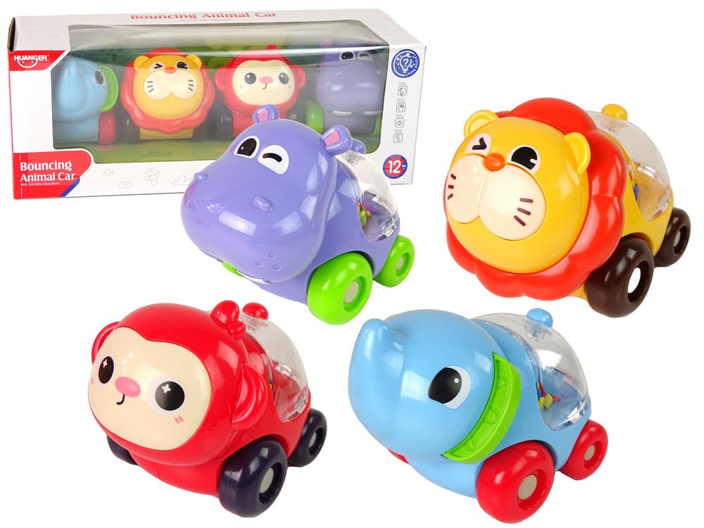 Pisani vozički Živali z kroglicami LEAN TOYS
