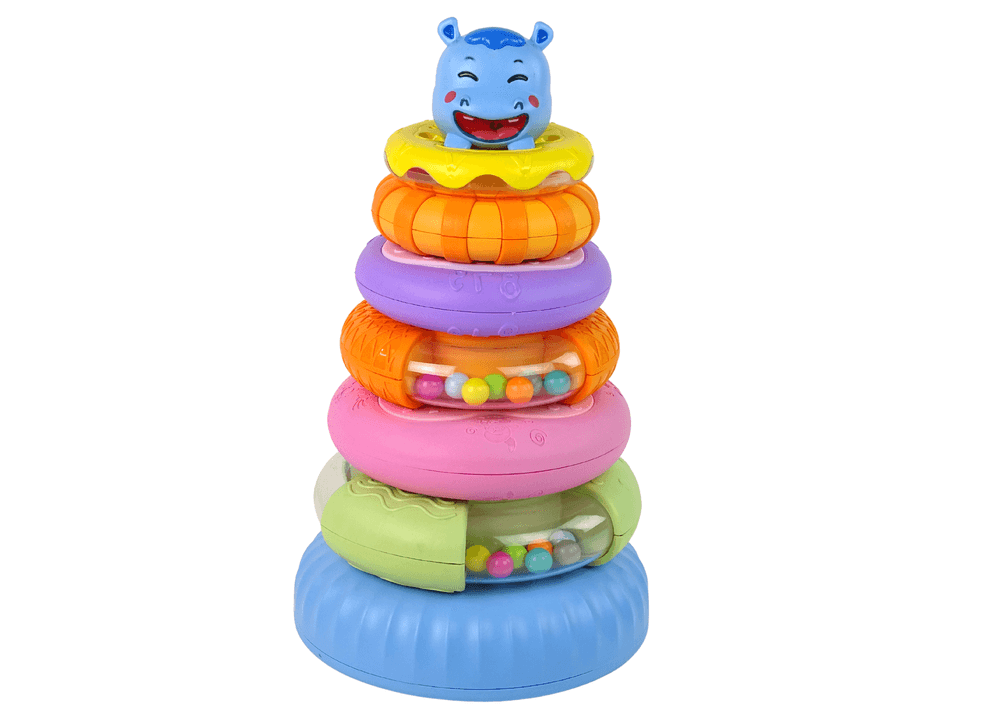 Edukativna piramidka z barvnimi obroči LEAN TOYS 2