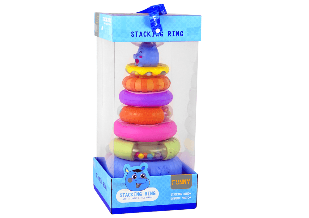 Edukativna piramidka z barvnimi obroči LEAN TOYS 4