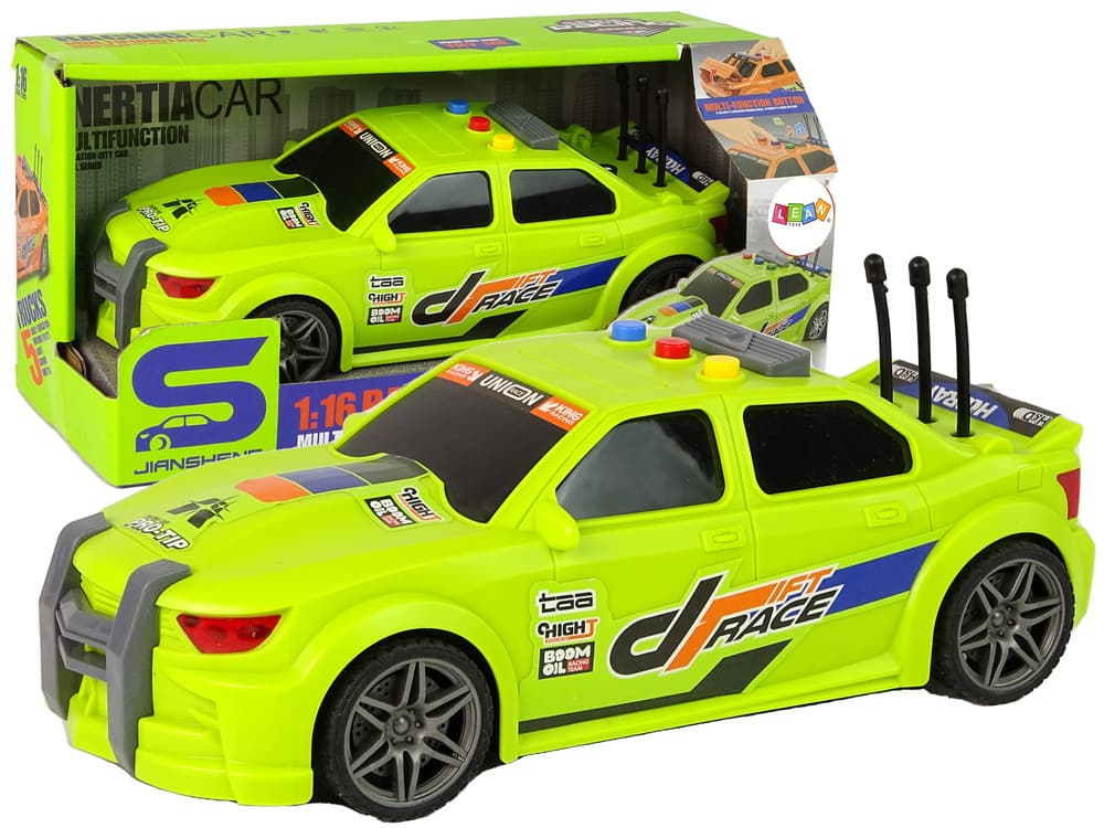 Športni avto LEAN TOYS, dirkalni, zelen, luči in zvoki, 1:16