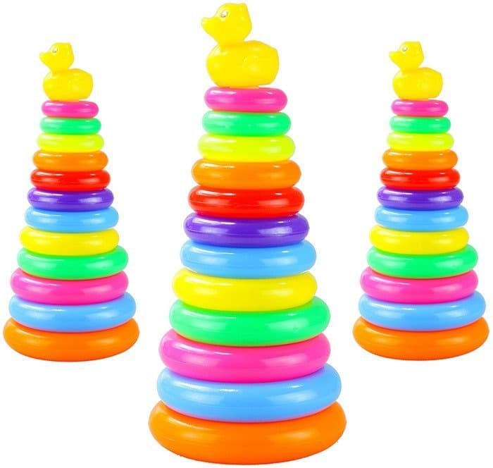 LEAN TOYS Piramidasta sestavljanka s kolesi, 40 cm