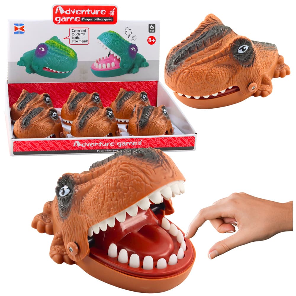 LEAN TOYS Igra grizenja, ugriznjen dinozaver, rjav