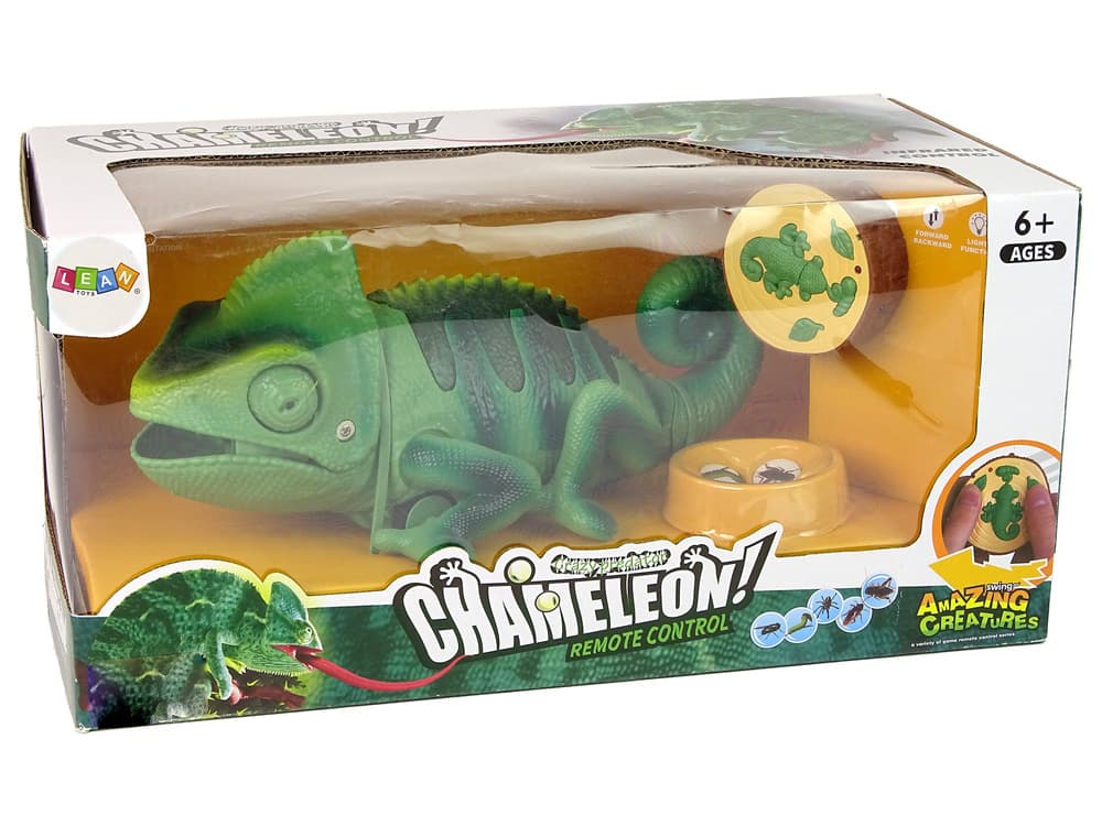 LEAN TOYS Daljinsko vodljiv kameleon, zelen, 28 cm 2