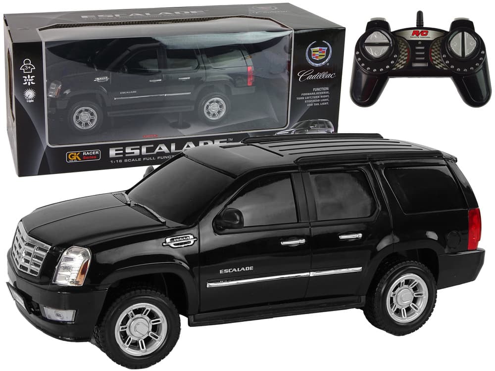 LEAN TOYS RC Cadillac Escalade, črn, luči, zvok, 1:16