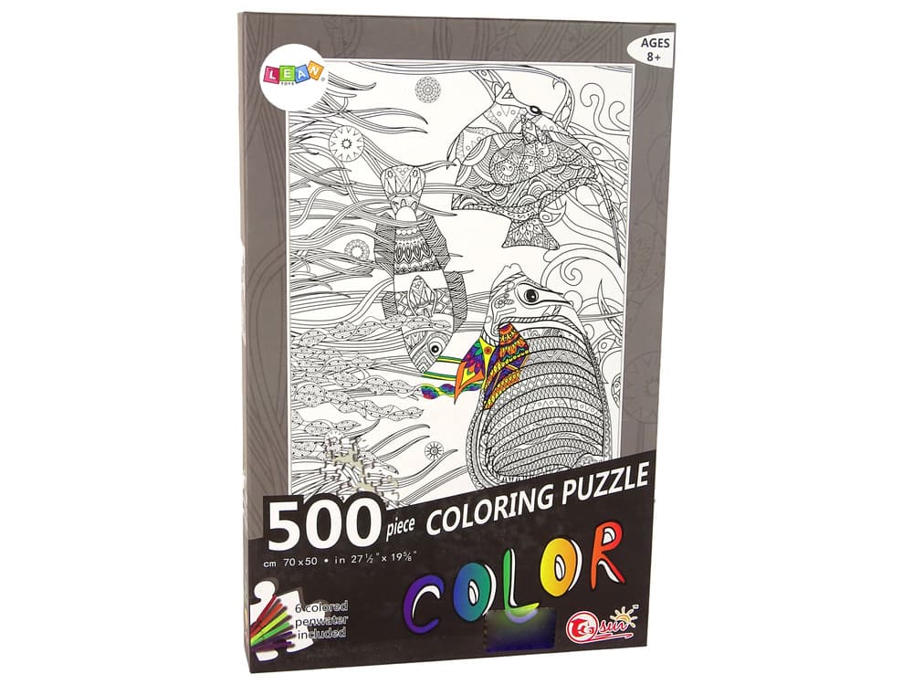 LEAN TOYS Puzzle za barvanje 500 kosov "Ribe v oceanu" 2