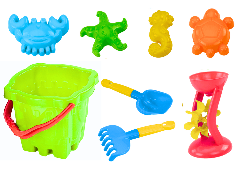 Set igrač za pesek HEMAR, vedro z gradom, mlinček, 9 delov