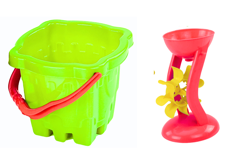 Set igrač za pesek HEMAR, vedro z gradom, mlinček, 9 delov 2