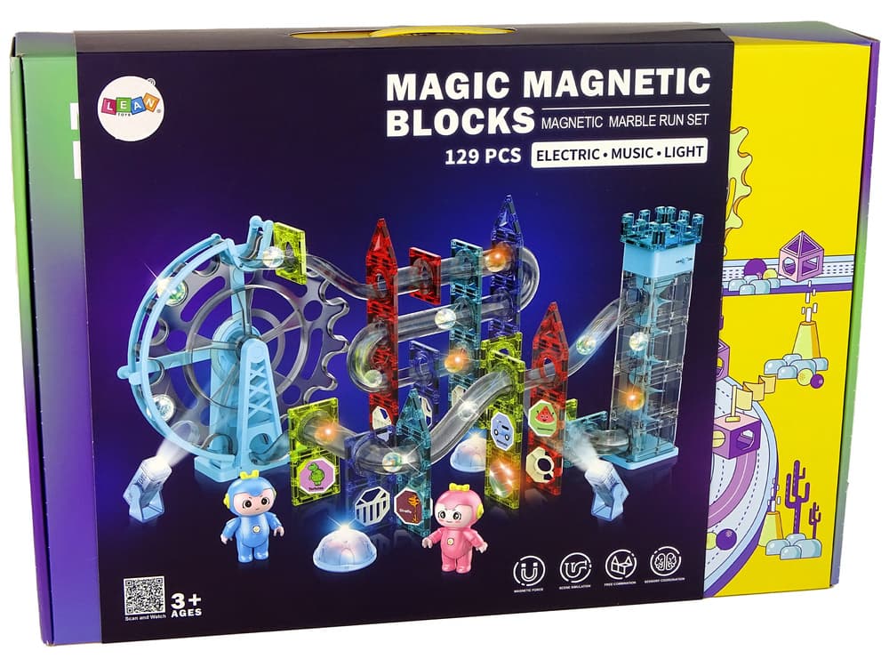 Svetleča kroglična steza, magnetni bloki, 129 elementov 4