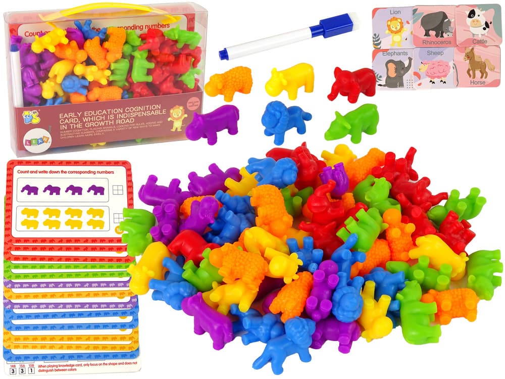 Edukativna Igrača LEAN TOYS Živali, Štetje, Sestavljanka 60 Delov