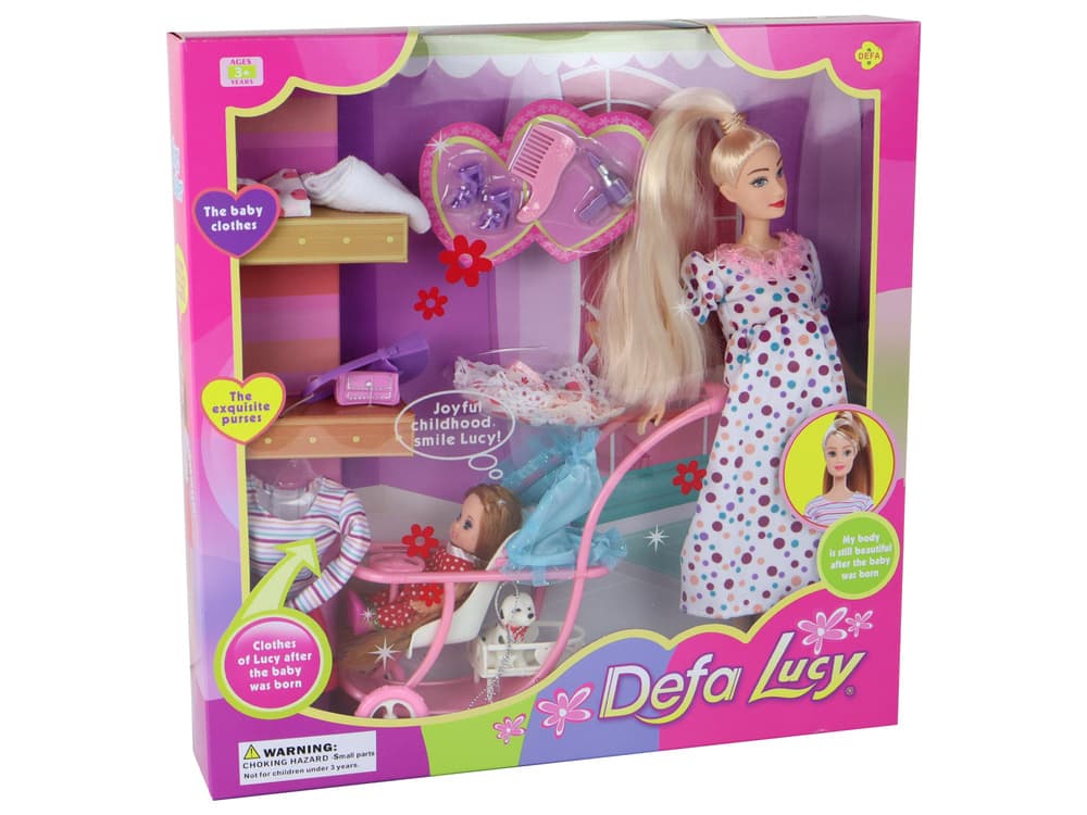Lutka Lucy noseča z dodatki, LEAN TOYS 7