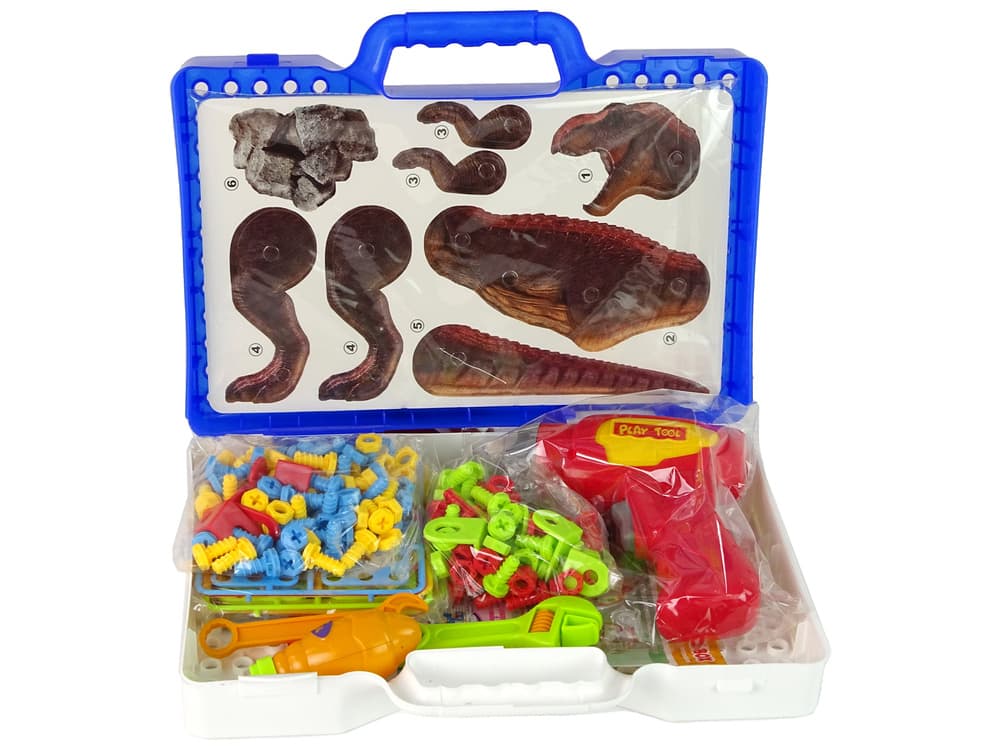 3D Konstrukcijski Kocki LEAN TOYS Dinozavri z Orodjem 2