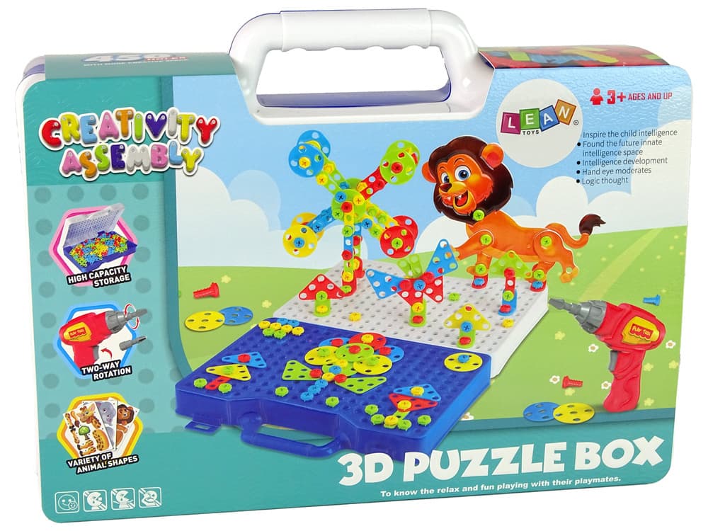 3D Konstrukcijski Kocki LEAN TOYS Dinozavri z Orodjem 3