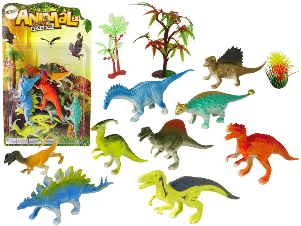 Set Figuric Dinozavrov LEAN TOYS, 9 kosov, Barvite