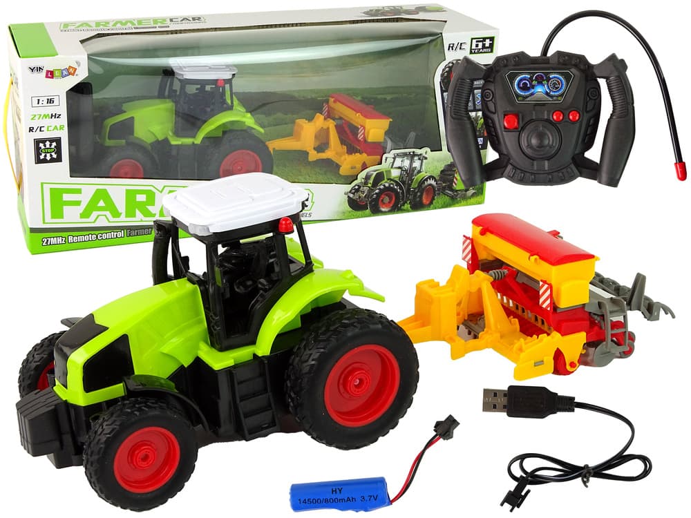 Kmetijski Traktor LEAN TOYS na Daljinsko Upravljanje z Balirko, 1:16