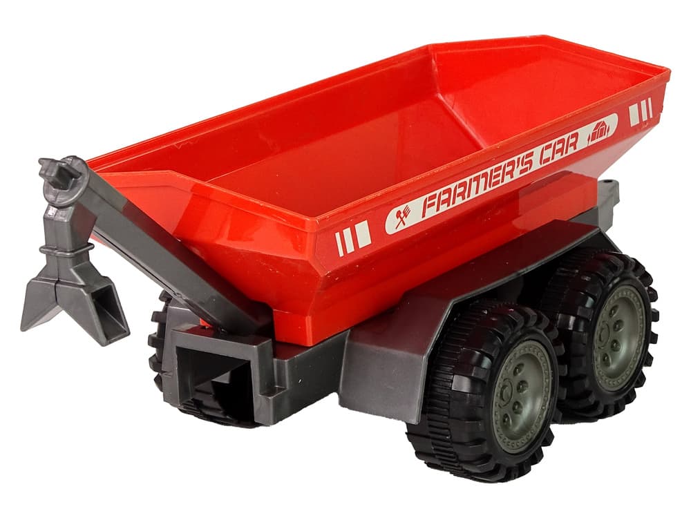 LEAN TOYS Traktor s prikolico, zeleni/rdeč, frikcijski pogon 4