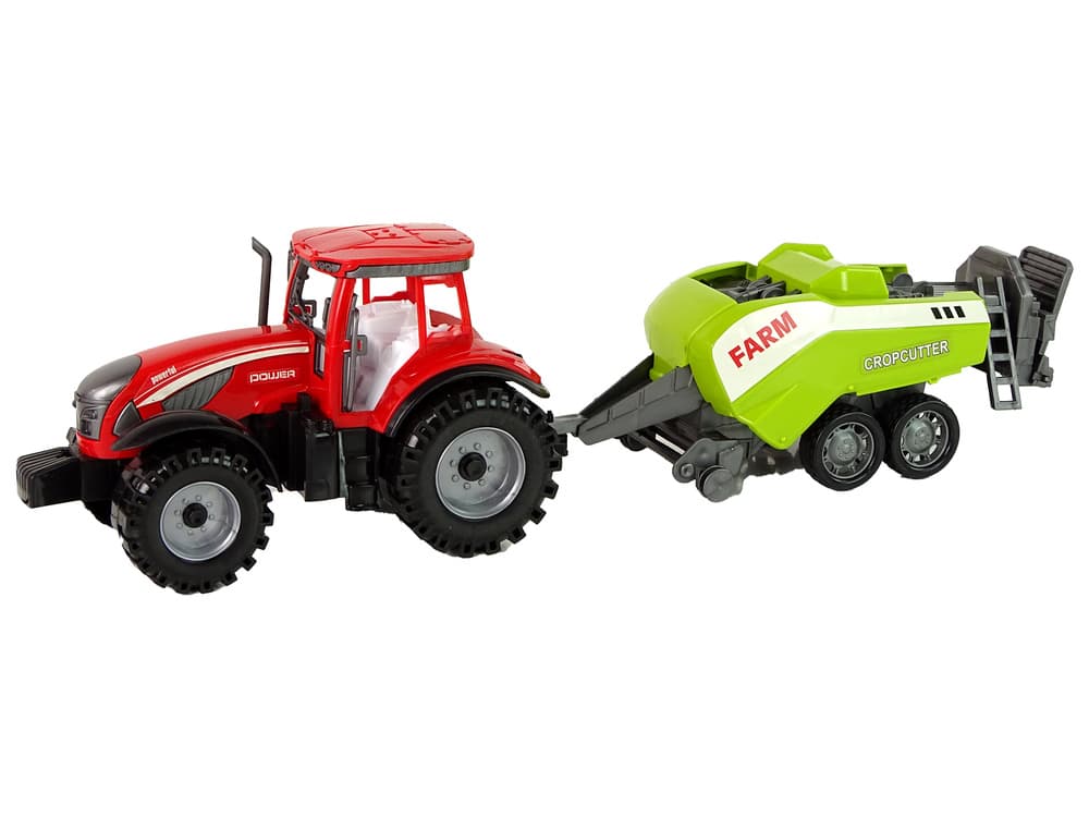 LEAN TOYS Traktor z sivalnikom, rdeč/zelen, frikcijski pogon 2