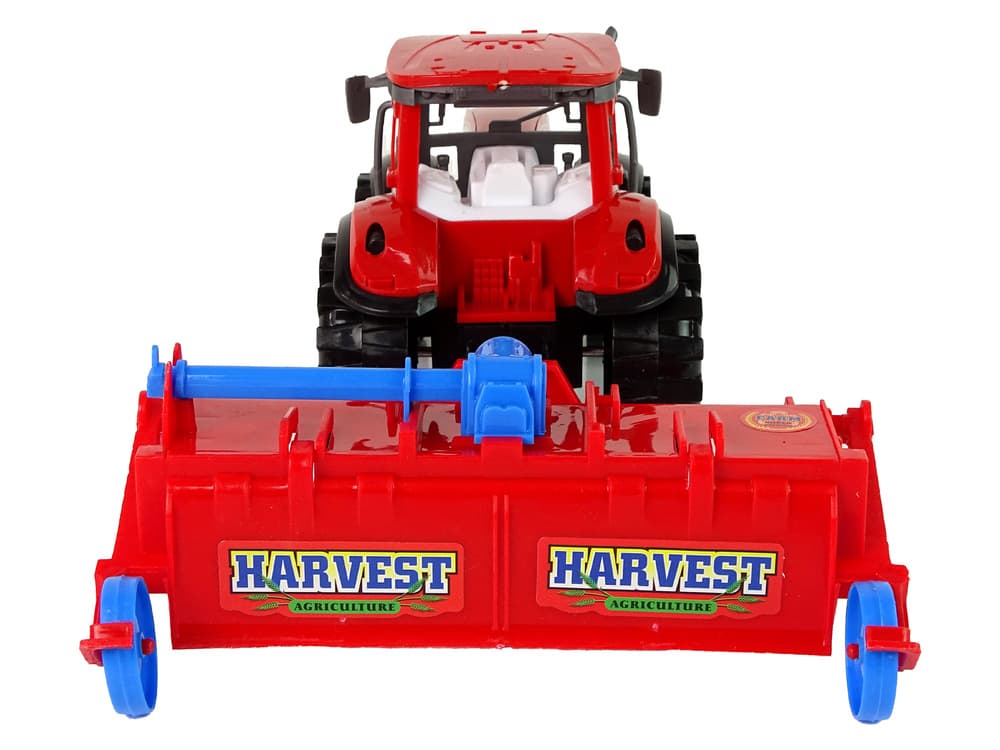 LEAN TOYS Traktor s plugom, rdeč, frikcijski pogon 5