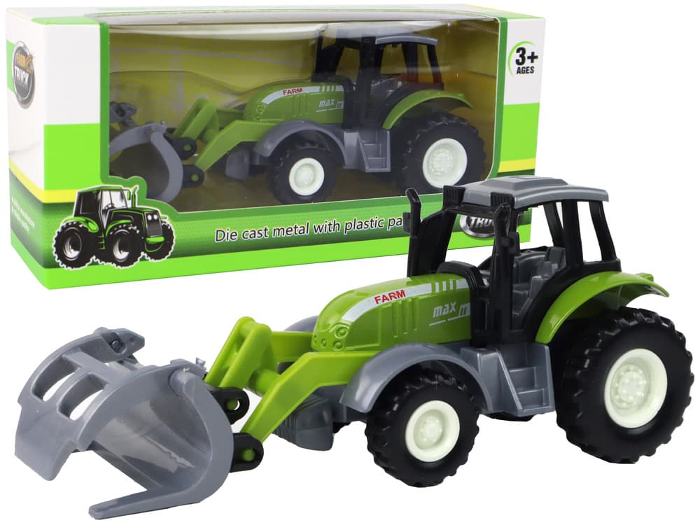 LEAN TOYS Traktor bagr, zelen, Krokodilek